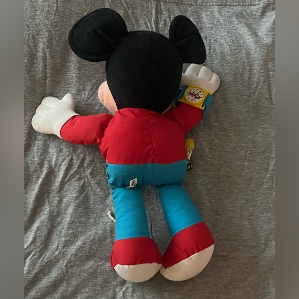 Vintage Mattel Disney Mickey Mouse Teach Me Stuffed Plush Learning Toy 15" 1992 - Picture 3 of 5